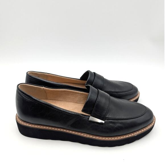 Naturalizer Adiline Leather Slip On Wedge Women's Loafers Black Size US9M EU40 - Picture 4 of 11